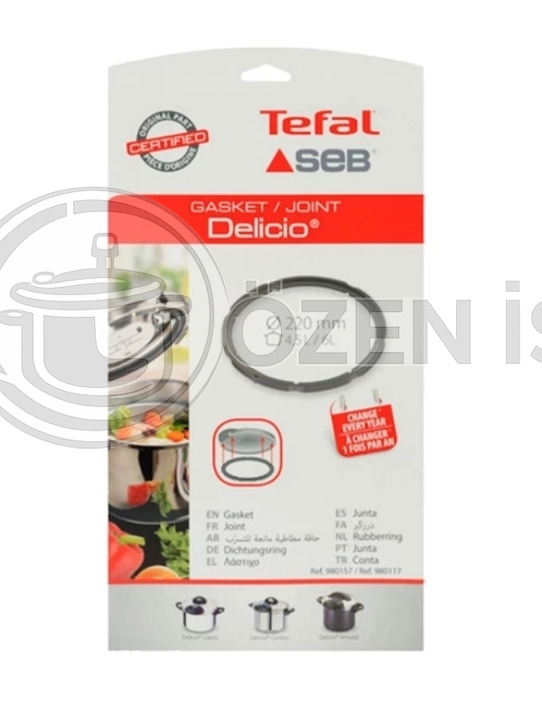 Tefal delicio lastik 6 lt,Tefal Delicio Kapak Lastiği 4,5L, 6L, 220mm 980157
