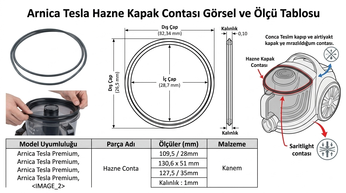 Arnica Tesla Hazne Kapak Contası