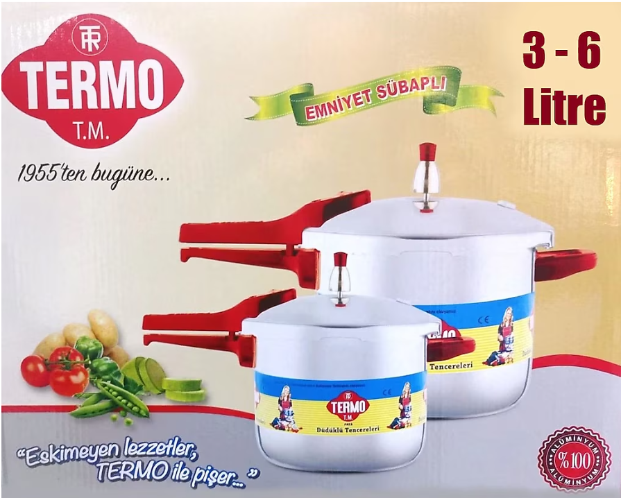 Termo 3 - 6 Litre 2Li Düdüklü Tencere Tek Kapak İki Tencere